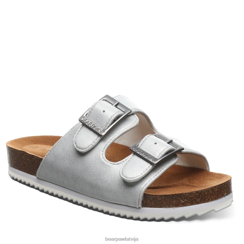 balts metālisks bērni sandales BEARPAW Bruklinas jaunieši P2XFF625