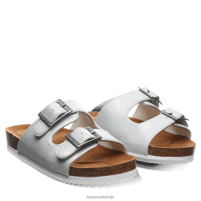 balts metālisks bērni sandales BEARPAW Bruklinas jaunieši P2XFF625