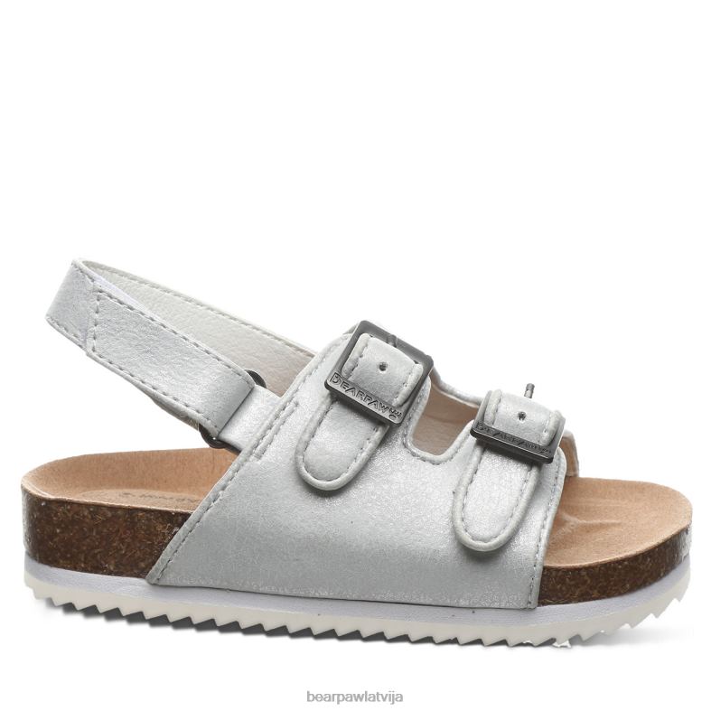 balts metālisks bērni sandales BEARPAW Bruklinas toddler P2XFF626