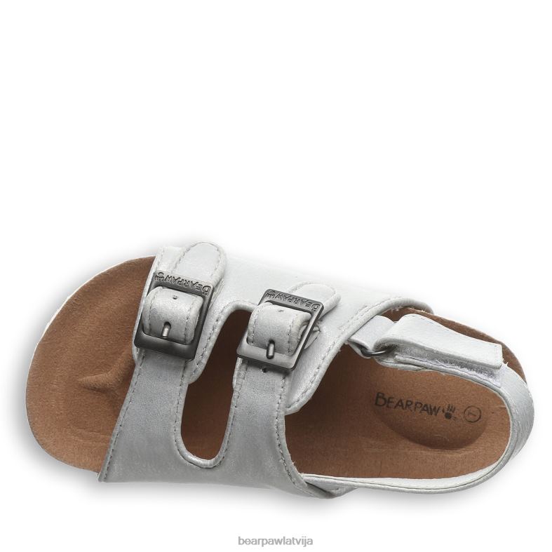 balts metālisks bērni sandales BEARPAW Bruklinas toddler P2XFF626