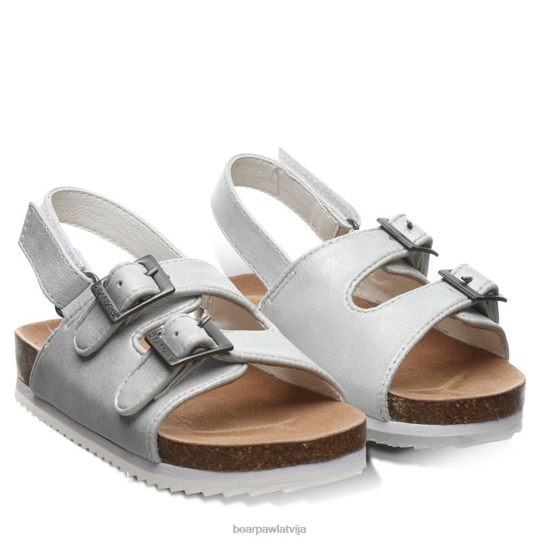 balts metālisks bērni sandales BEARPAW Bruklinas toddler P2XFF626