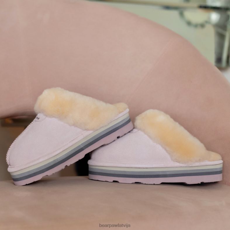 gaiši rozā sievietes čības BEARPAW retro loki P2XFF279