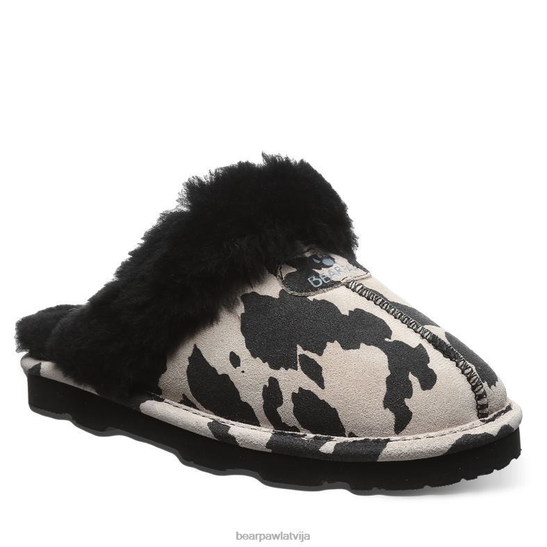 melna govs apdruka sievietes čības BEARPAW loki eksotiski P2XFF293