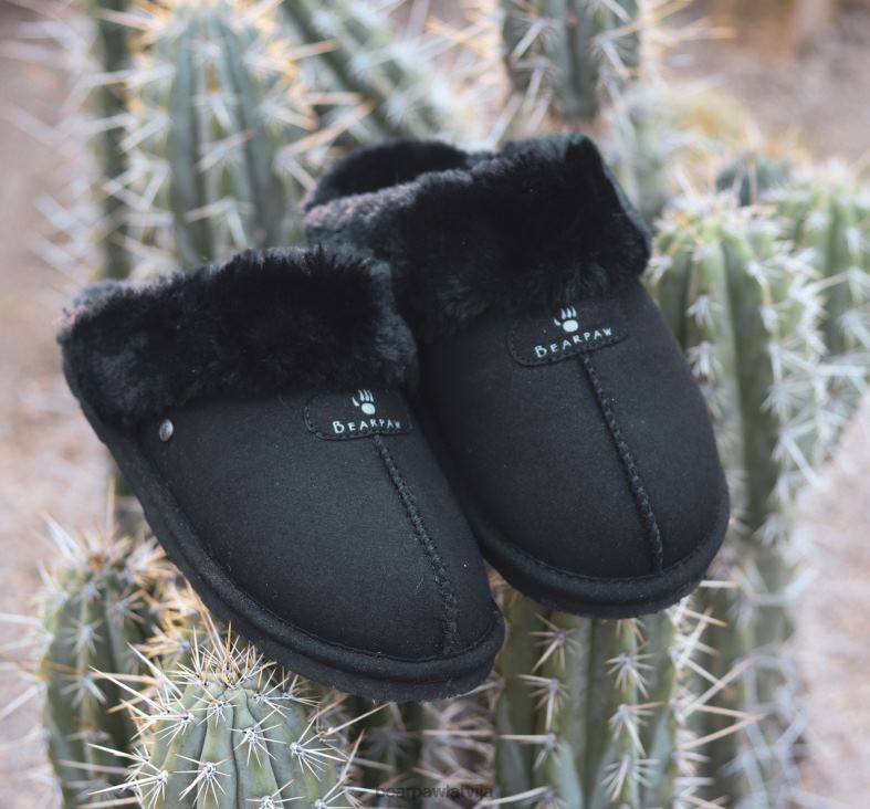 melns sievietes čības BEARPAW loki vegāns P2XFF287