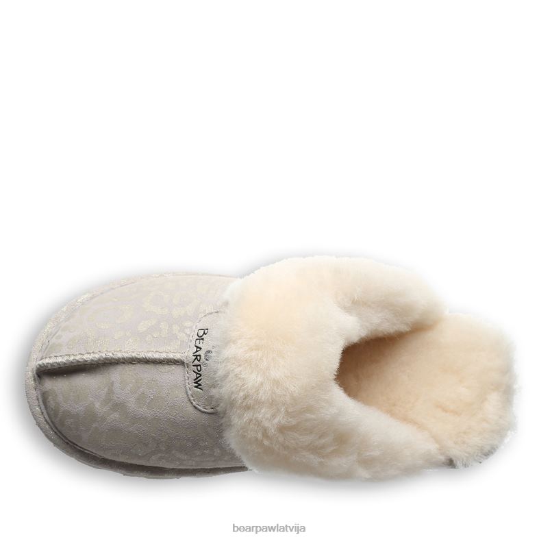 ziemas baltie leoparda spīdumi sievietes čības BEARPAW loki eksotiski P2XFF266