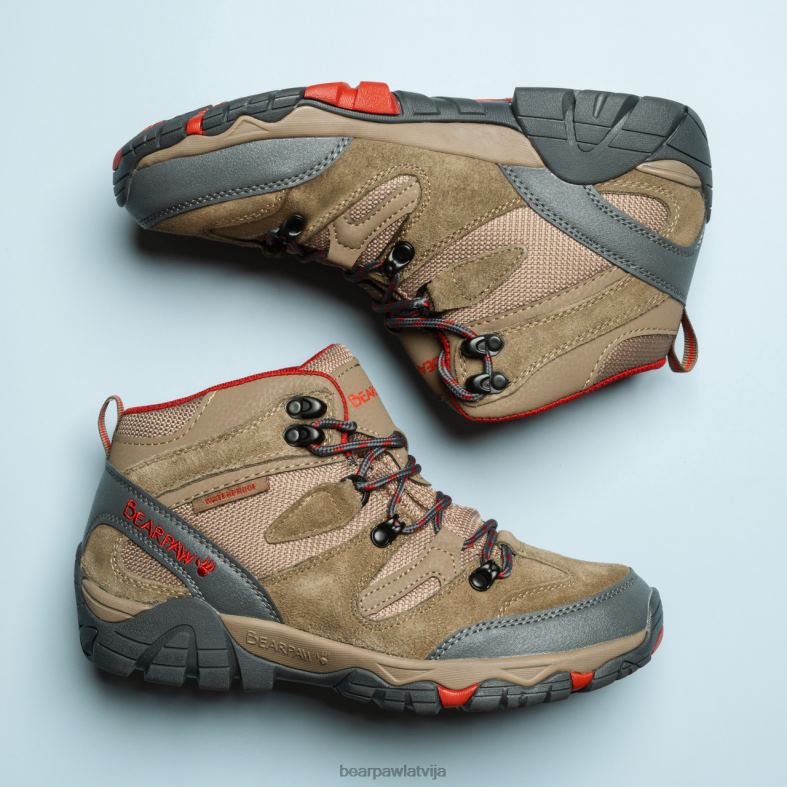 taupe/sarkana sievietes pārgājieni BEARPAW Korsika P2XFF339