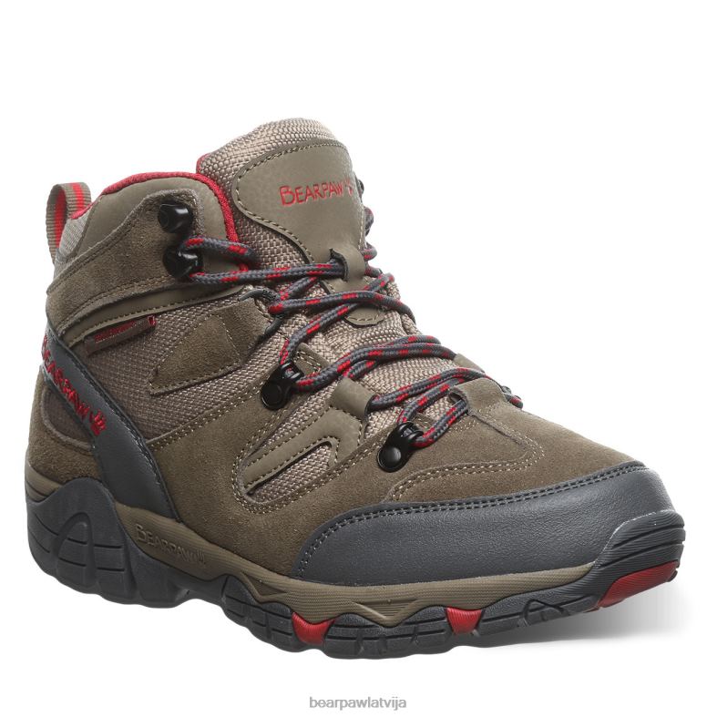 taupe/sarkana sievietes pārgājieni BEARPAW korsikas platums P2XFF330
