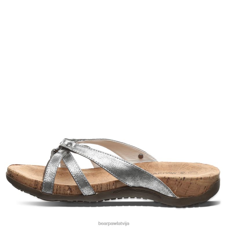 Sudrabs sievietes sandales BEARPAW stirnēns P2XFF442