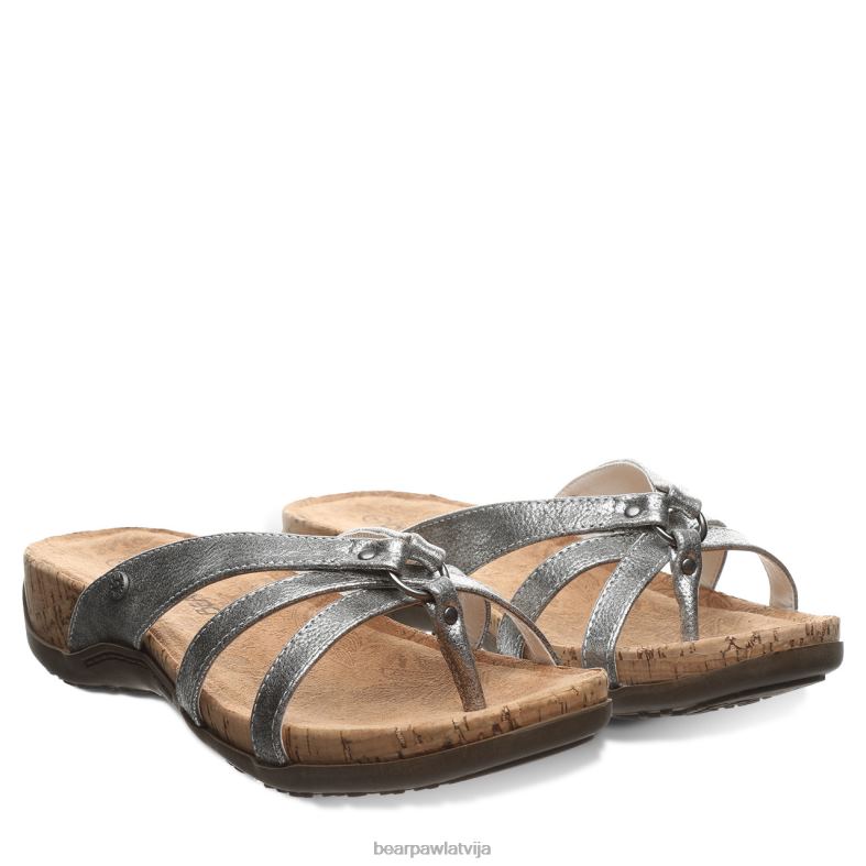 Sudrabs sievietes sandales BEARPAW stirnēns P2XFF442