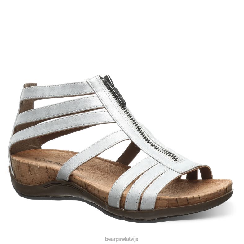 balts metālisks sievietes sandales BEARPAW layla ii plats P2XFF432