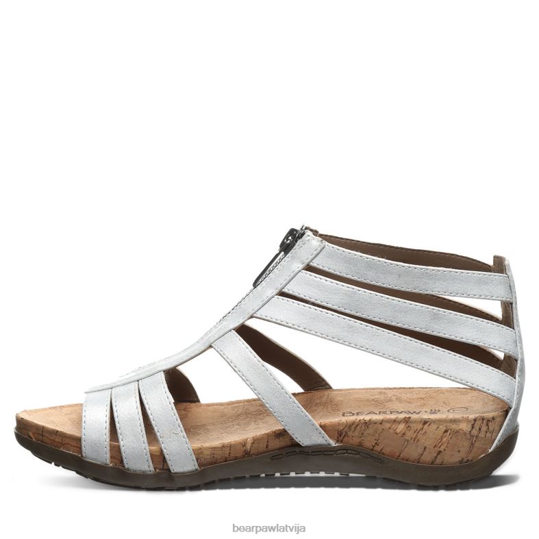 balts metālisks sievietes sandales BEARPAW layla ii plats P2XFF432