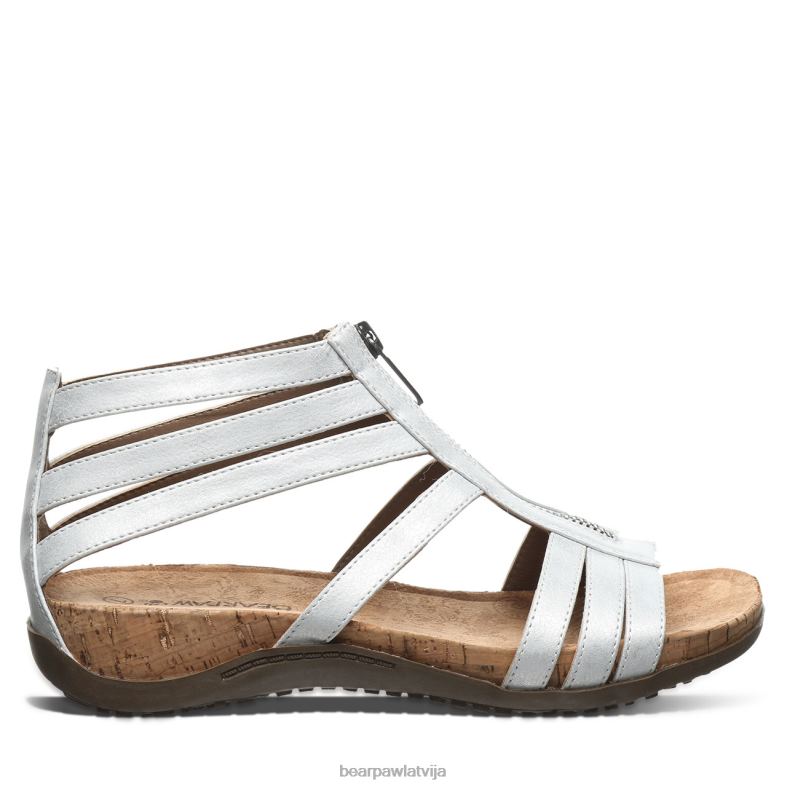 balts metālisks sievietes sandales BEARPAW layla ii plats P2XFF432