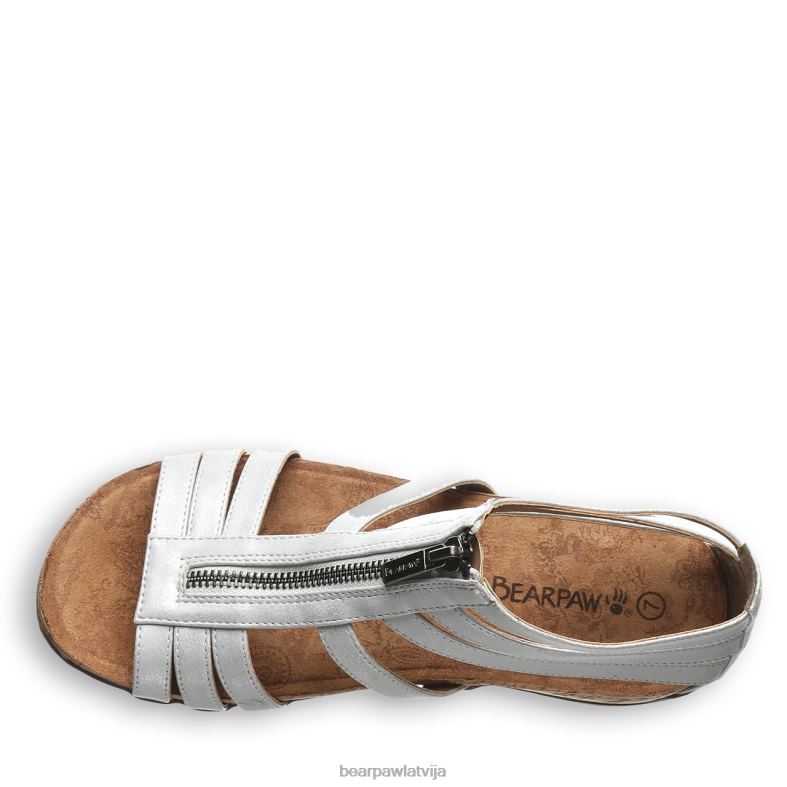 balts metālisks sievietes sandales BEARPAW layla ii plats P2XFF432