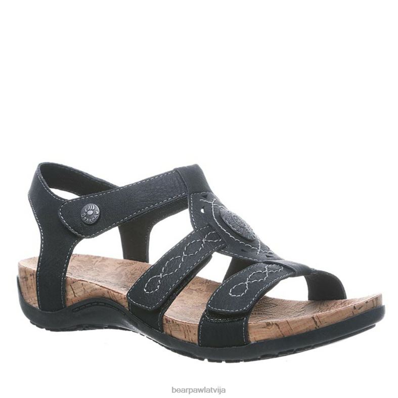 melns sievietes sandales BEARPAW Ridlija plats P2XFF407