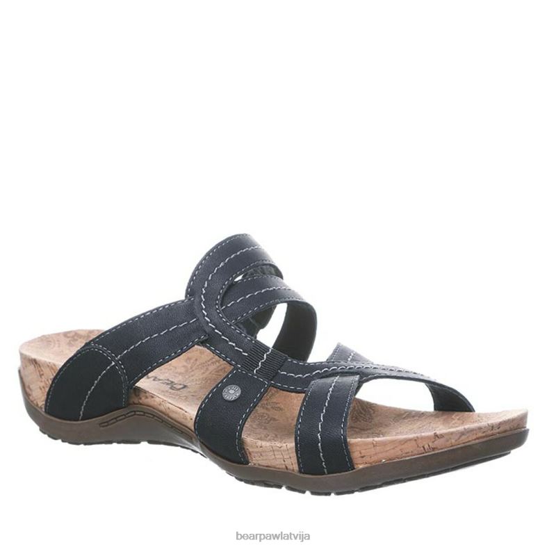 melns sievietes sandales BEARPAW kai plats P2XFF413