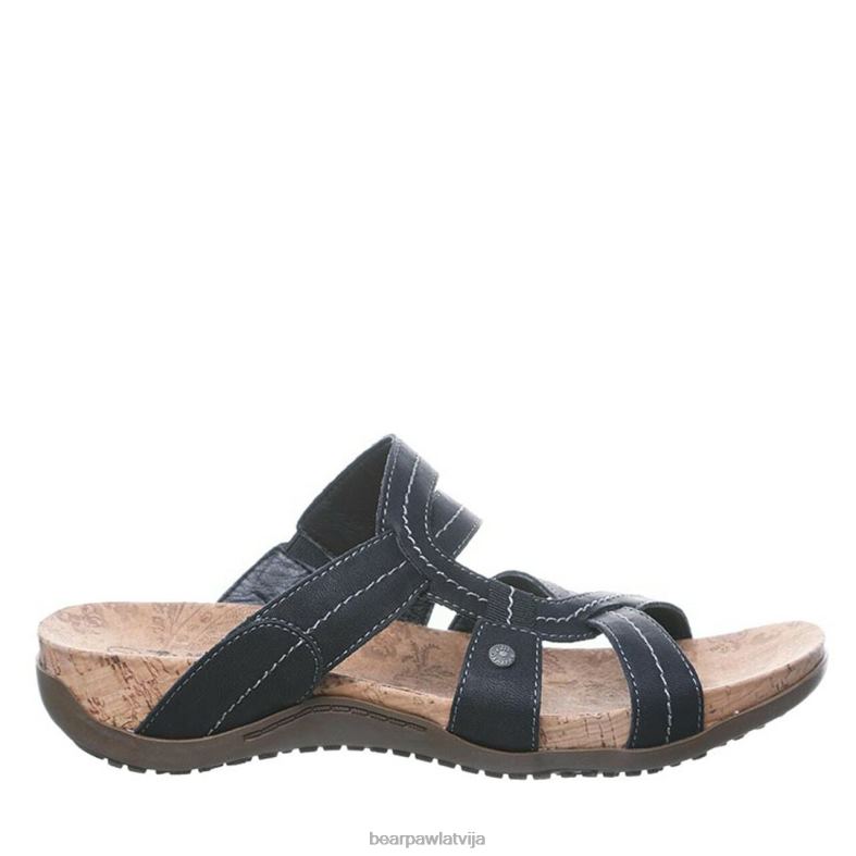 melns sievietes sandales BEARPAW kai plats P2XFF413