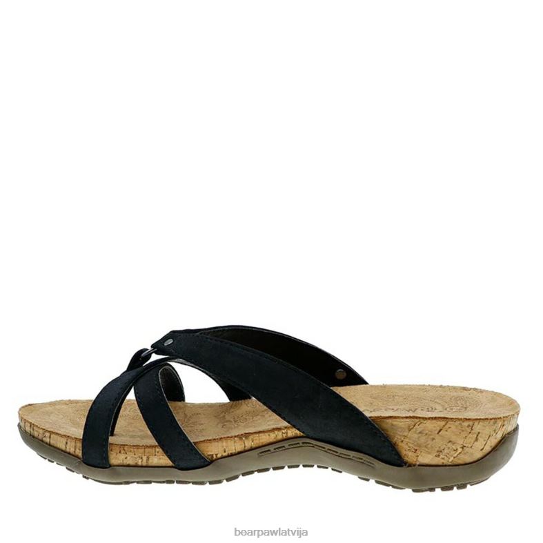 melns sievietes sandales BEARPAW stirnēns P2XFF431