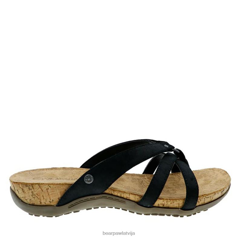 melns sievietes sandales BEARPAW stirnēns P2XFF431