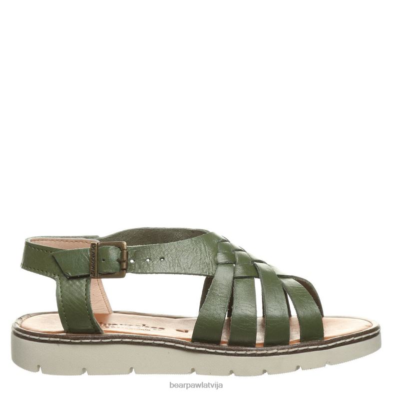 militāri zaļš sievietes sandales BEARPAW lea P2XFF489
