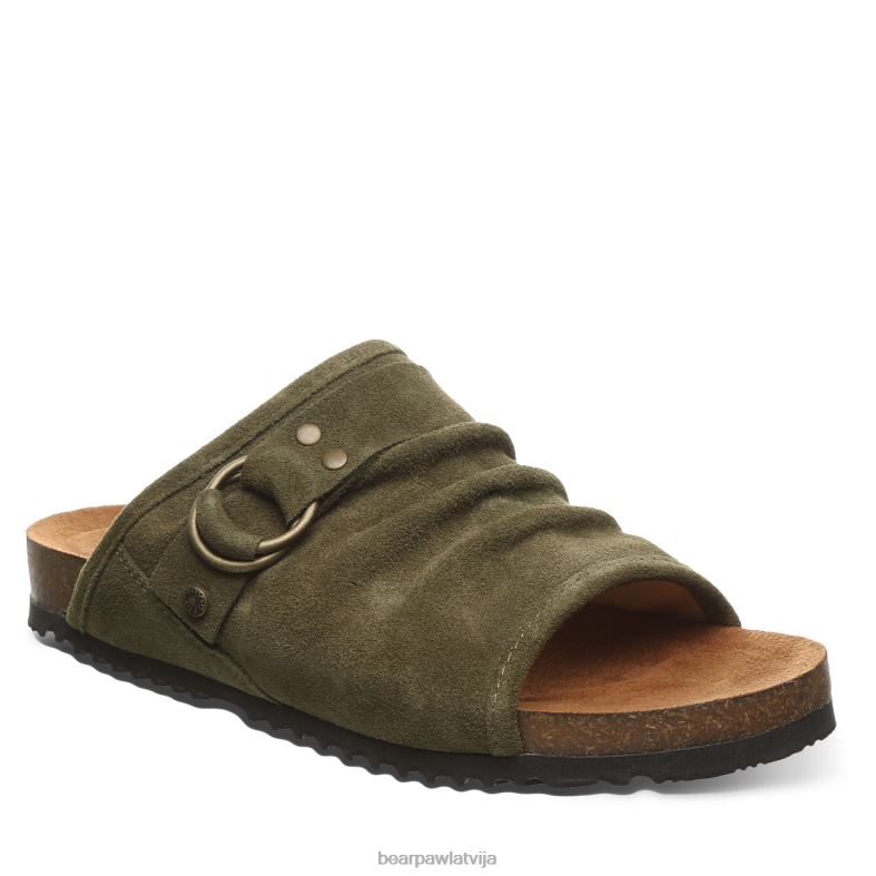 tumšās olīvas sievietes sandales BEARPAW lillija P2XFF464
