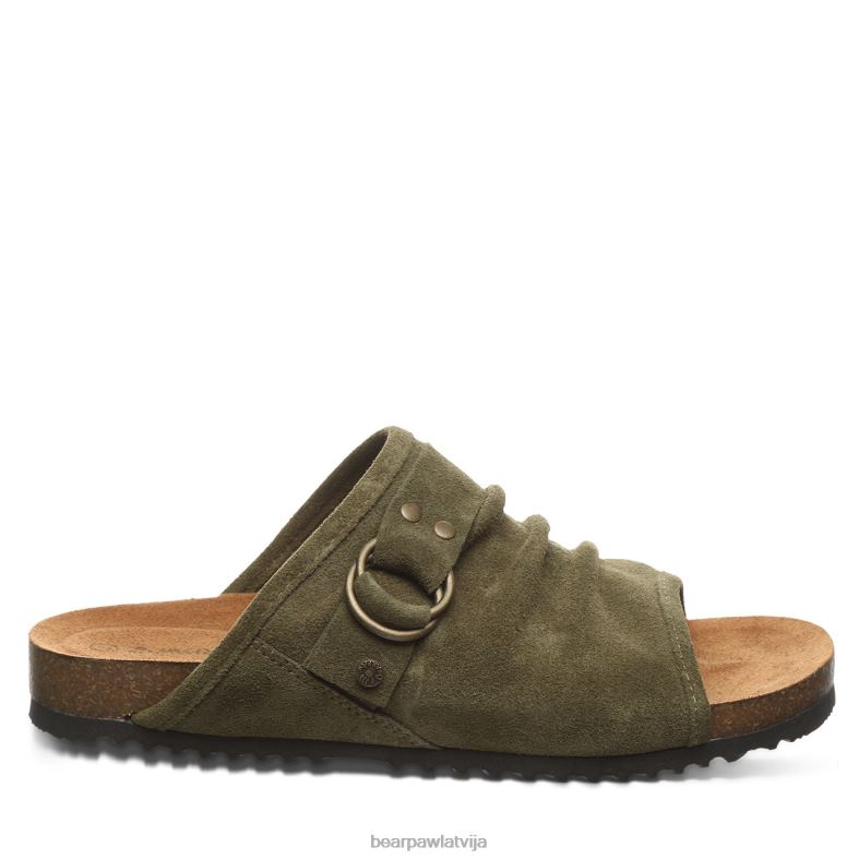 tumšās olīvas sievietes sandales BEARPAW lillija P2XFF464
