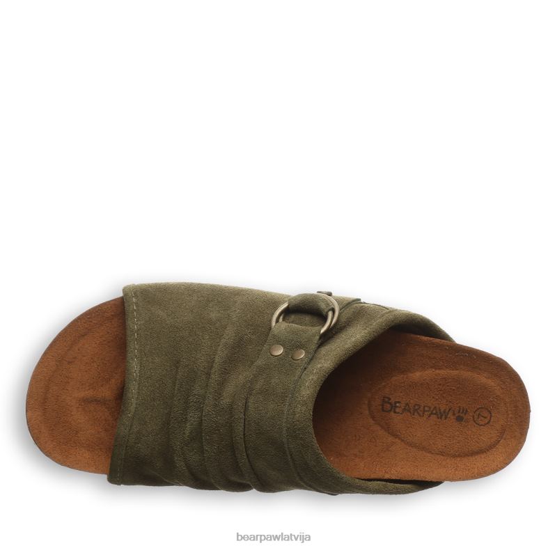 tumšās olīvas sievietes sandales BEARPAW lillija P2XFF464