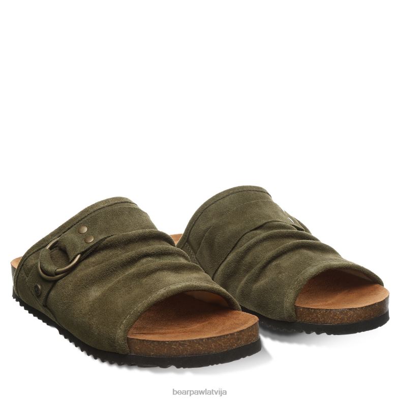 tumšās olīvas sievietes sandales BEARPAW lillija P2XFF464