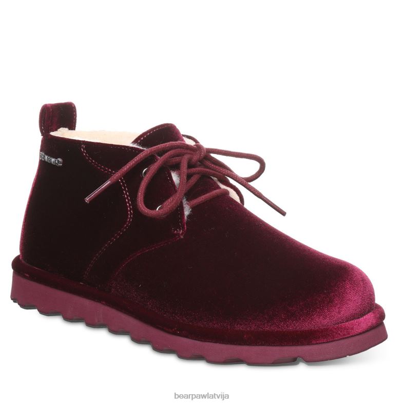 bordo samts sievietes zābaki BEARPAW skye P2XFF35