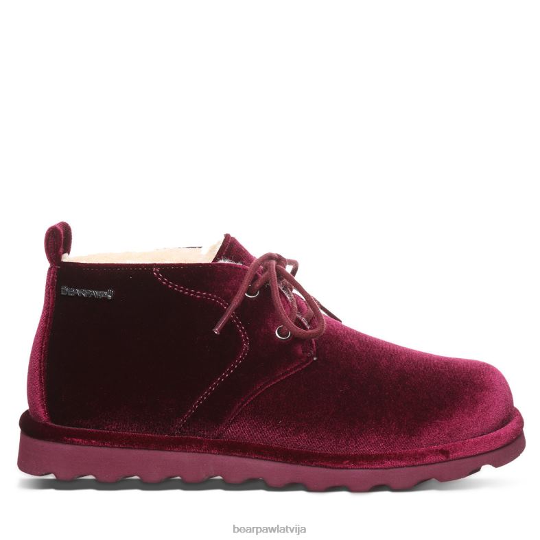 bordo samts sievietes zābaki BEARPAW skye P2XFF35