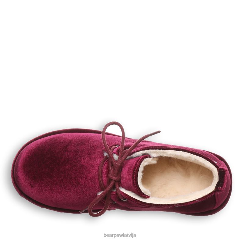 bordo samts sievietes zābaki BEARPAW skye P2XFF35