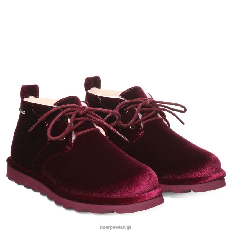 bordo samts sievietes zābaki BEARPAW skye P2XFF35