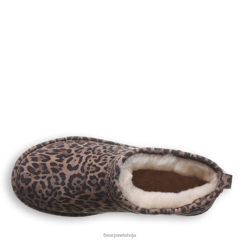 leopards sievietes zābaki BEARPAW īsa eksotika P2XFF120
