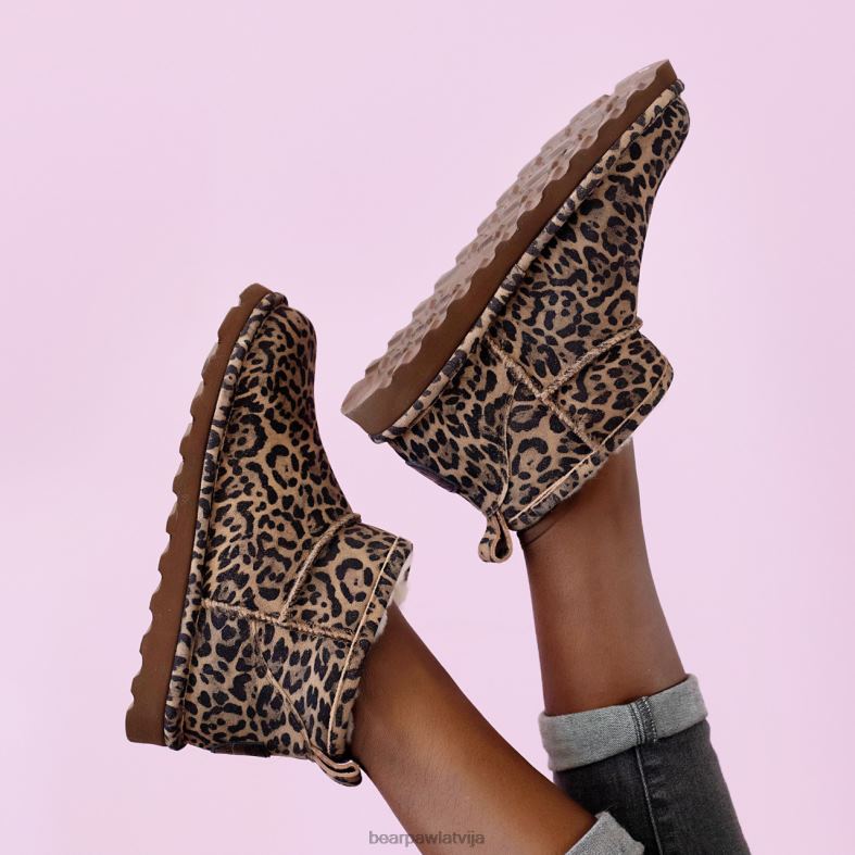 leopards sievietes zābaki BEARPAW īsa eksotika P2XFF120