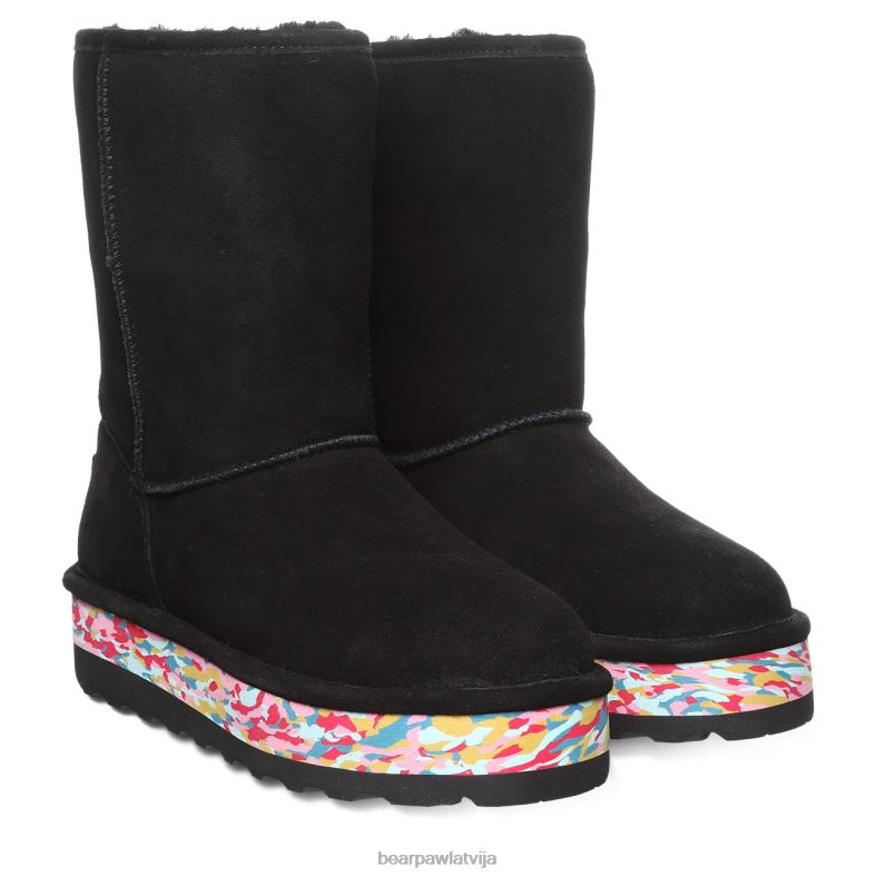 melns multi sievietes zābaki BEARPAW retro elle P2XFF37