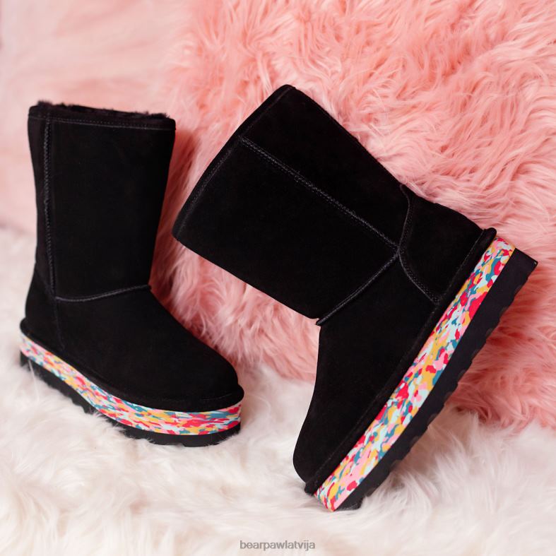 melns multi sievietes zābaki BEARPAW retro elle P2XFF37