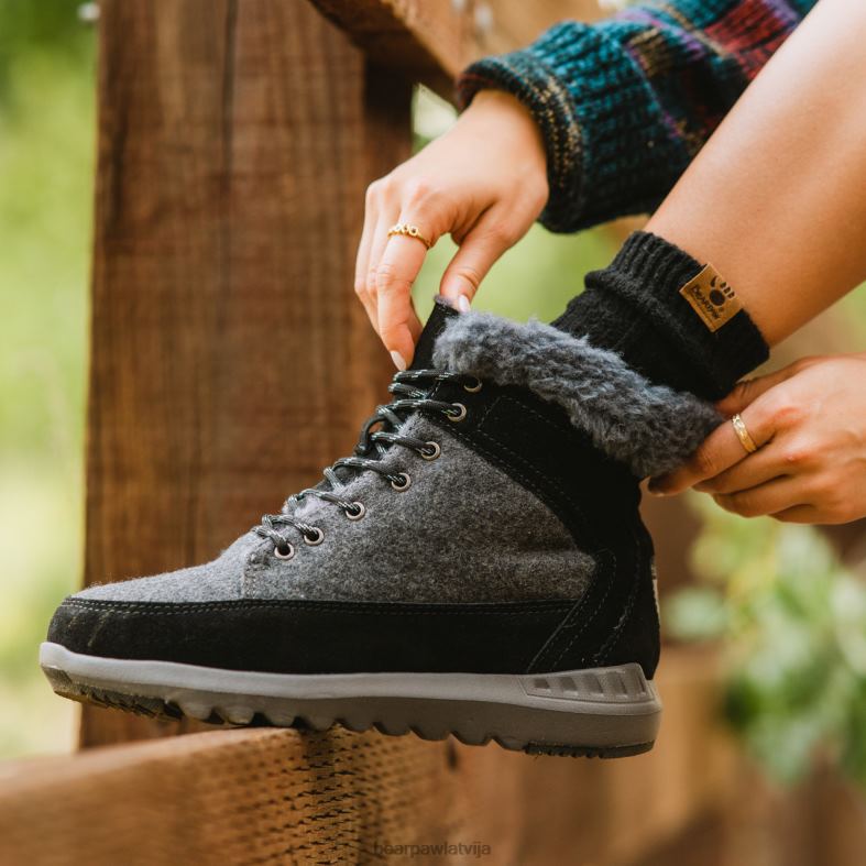 melns/pelēks sievietes zābaki BEARPAW cheryl P2XFF141