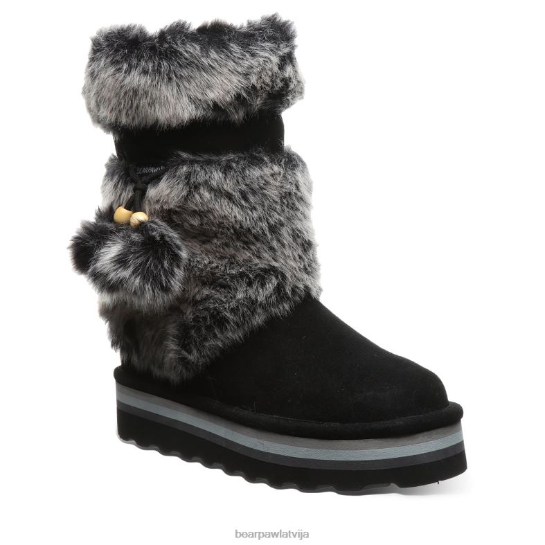 melns/pelēks sievietes zābaki BEARPAW retro tama P2XFF27