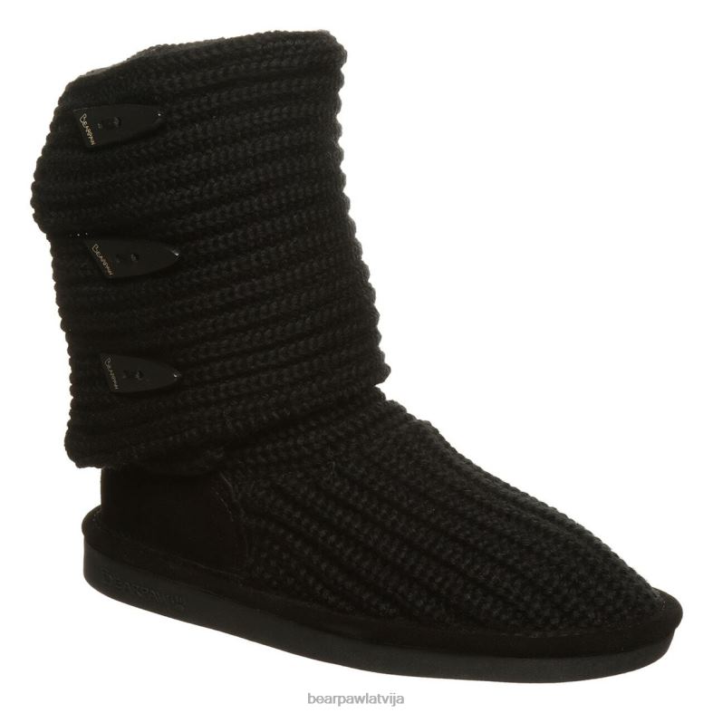 melns sievietes zābaki BEARPAW adīt garš P2XFF178