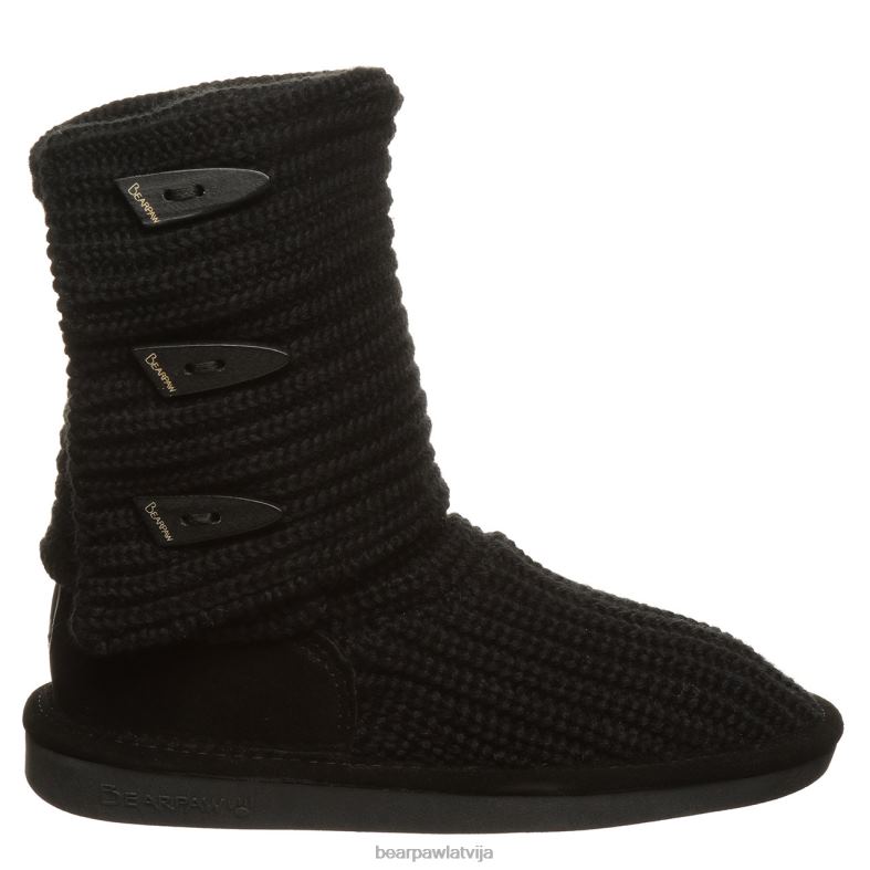 melns sievietes zābaki BEARPAW adīt garš P2XFF178