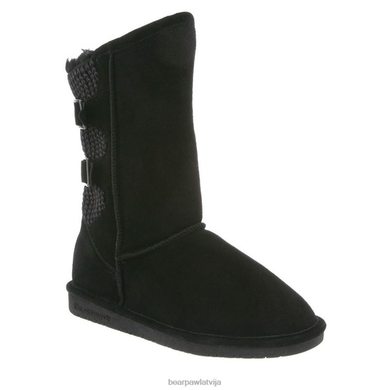 melns sievietes zābaki BEARPAW boshie plats P2XFF113