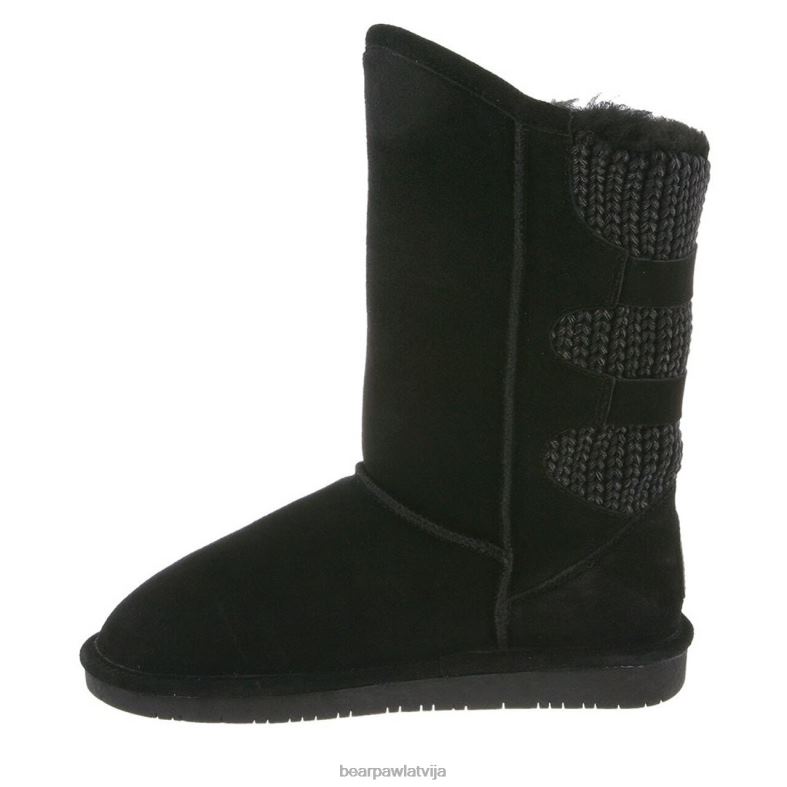melns sievietes zābaki BEARPAW boshie plats P2XFF113