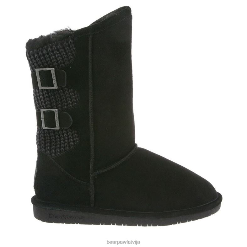 melns sievietes zābaki BEARPAW boshie plats P2XFF113