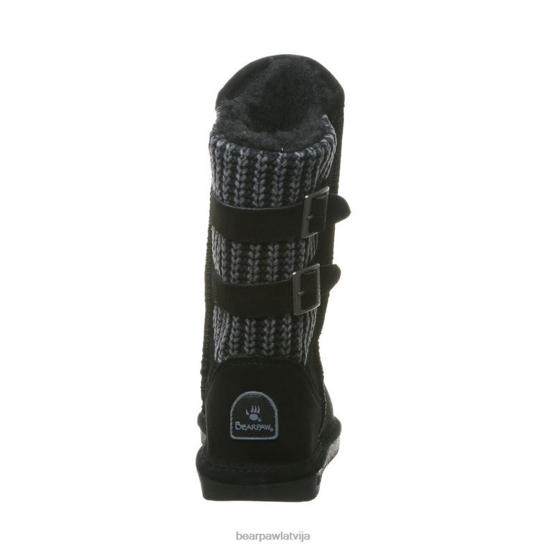 melns sievietes zābaki BEARPAW boshie plats P2XFF113