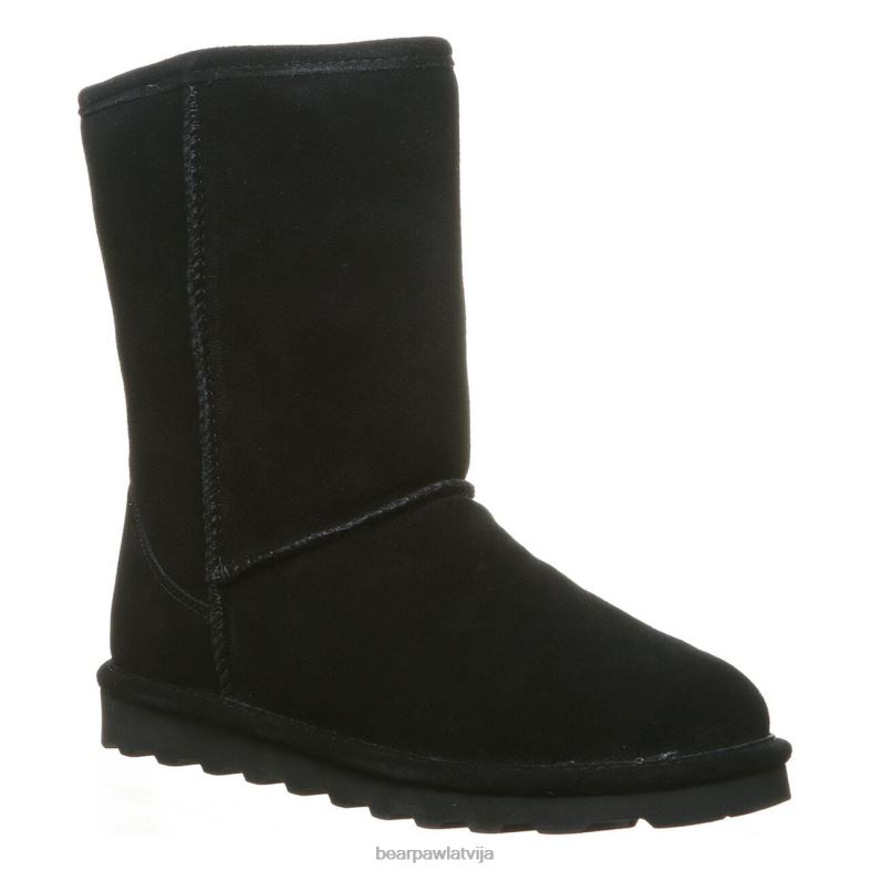 melns sievietes zābaki BEARPAW elle īss plats P2XFF96