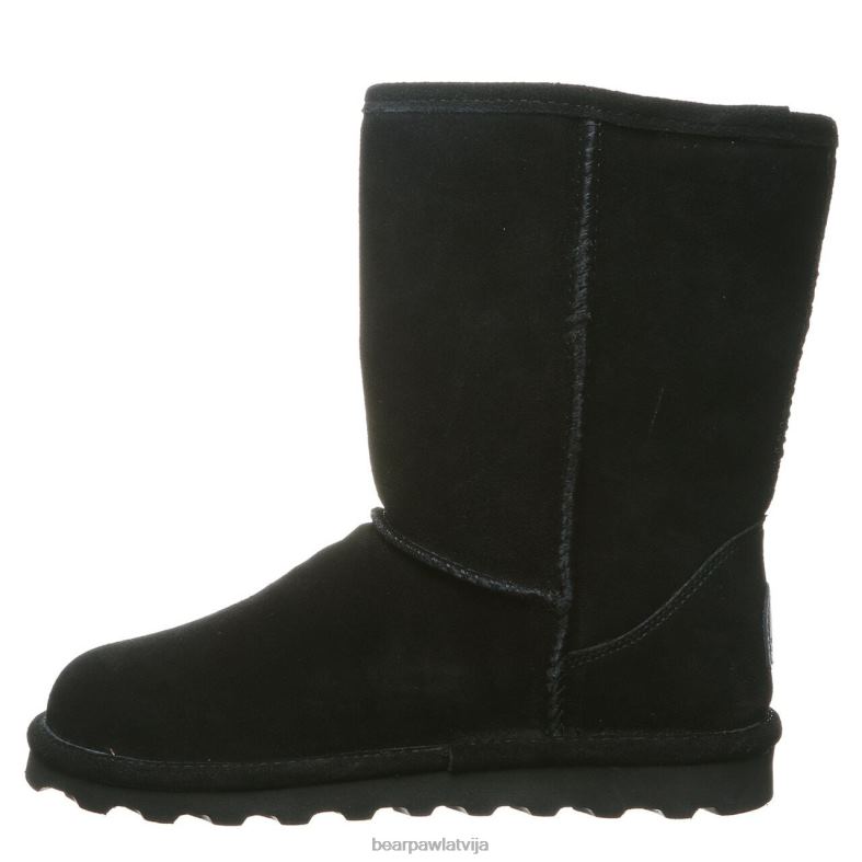 melns sievietes zābaki BEARPAW elle īss plats P2XFF96
