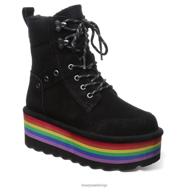 melns sievietes zābaki BEARPAW retro Alicia P2XFF14