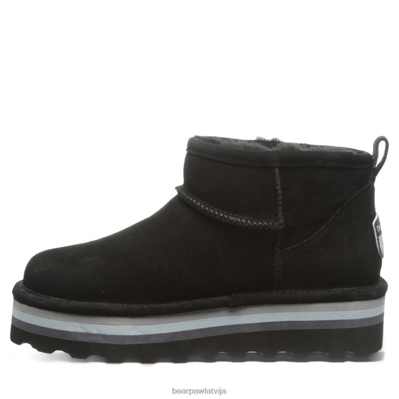 melns sievietes zābaki BEARPAW retro īss P2XFF30