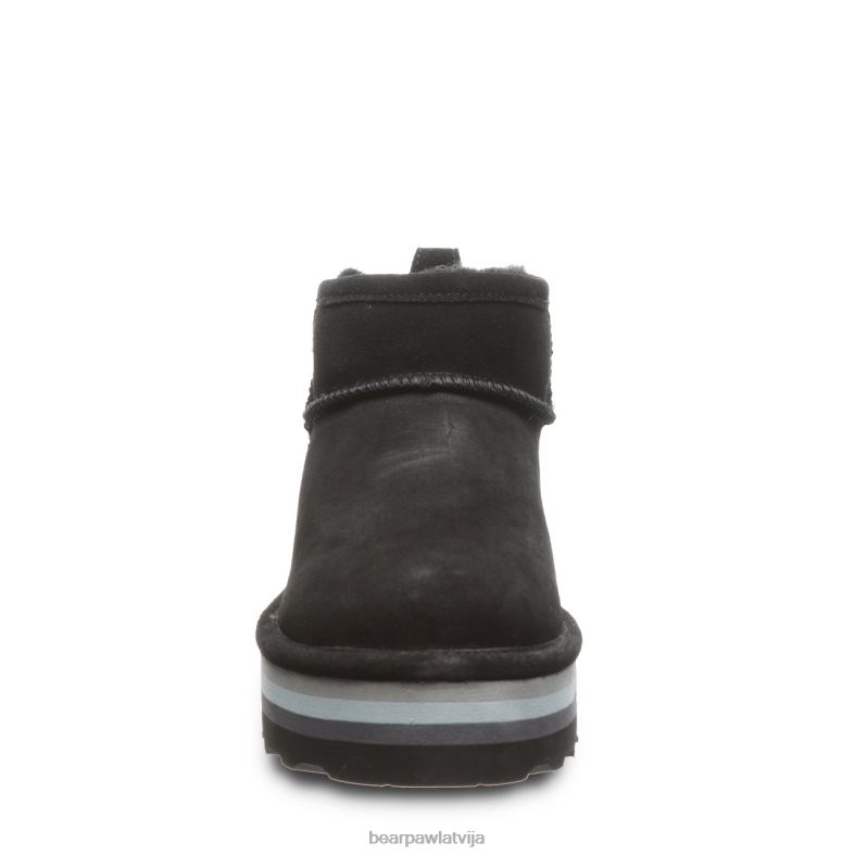 melns sievietes zābaki BEARPAW retro īss P2XFF30