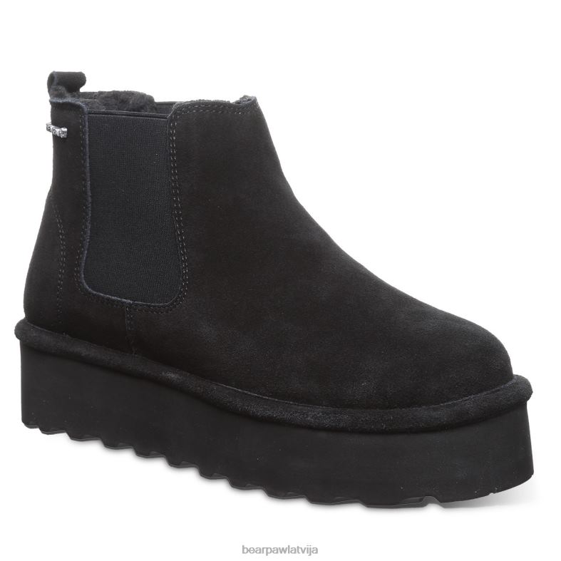 melns sievietes zābaki BEARPAW retro zīmēja P2XFF13