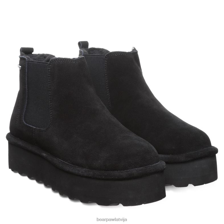 melns sievietes zābaki BEARPAW retro zīmēja P2XFF13